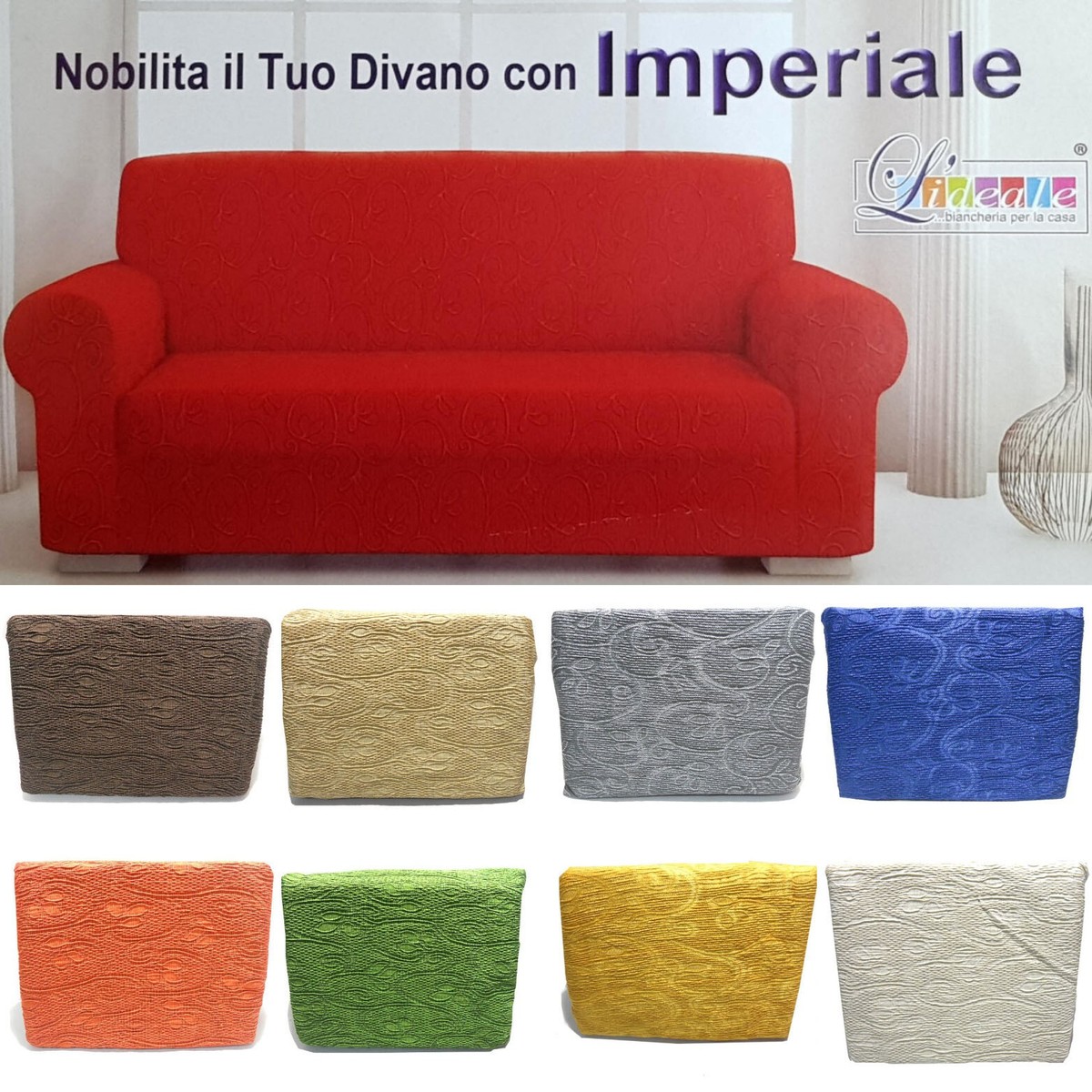 Copripoltrona 1 POSTI con copricuscino Gabel Poncho Duo biestendibile Art. ROMA Duo Var. 289 BLU