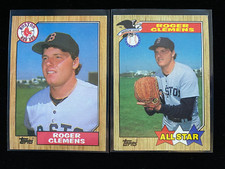 1987 Topps ROGER CLEMENS #340 A.L. ALL-STAR Red Sox Yankees Astros (2) Card Lot