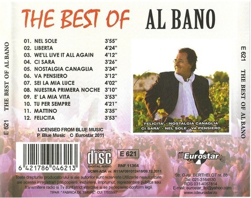 Al Bano - The Best Of Al Bano, Rare Original CD, Romanian Version - Imagen 2 de 6