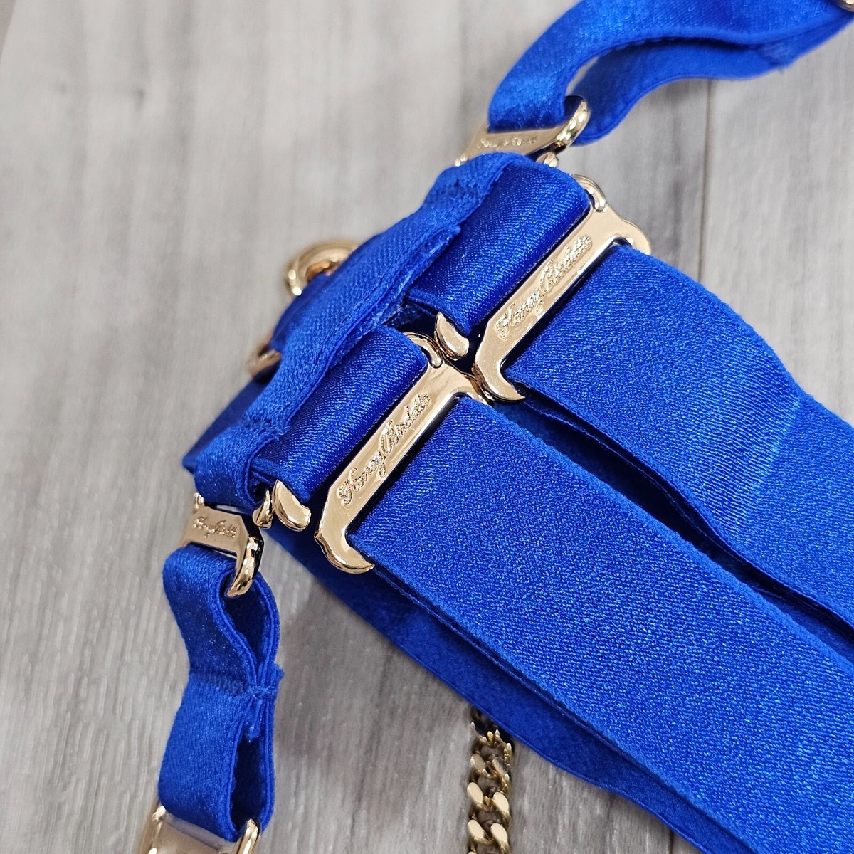 Honey Birdette Kukuro Electric Blue Bondage Suspender Garter Belt