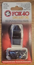 Fox 40 Sonik Blast CMG Whistle Black 9203-0008 Exceeds 120 dB Cushioned Mouthgri