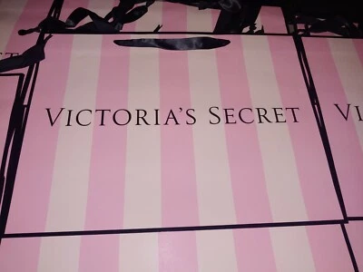 Victoria's Secret MEDIUM Glossy Paper Shopping Gift Bags - Pink Stripe 3pk