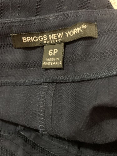 Briggs Capri Pants Womens Size 6 Petite Navy Straight Leg Textured - Picture 6 of 8