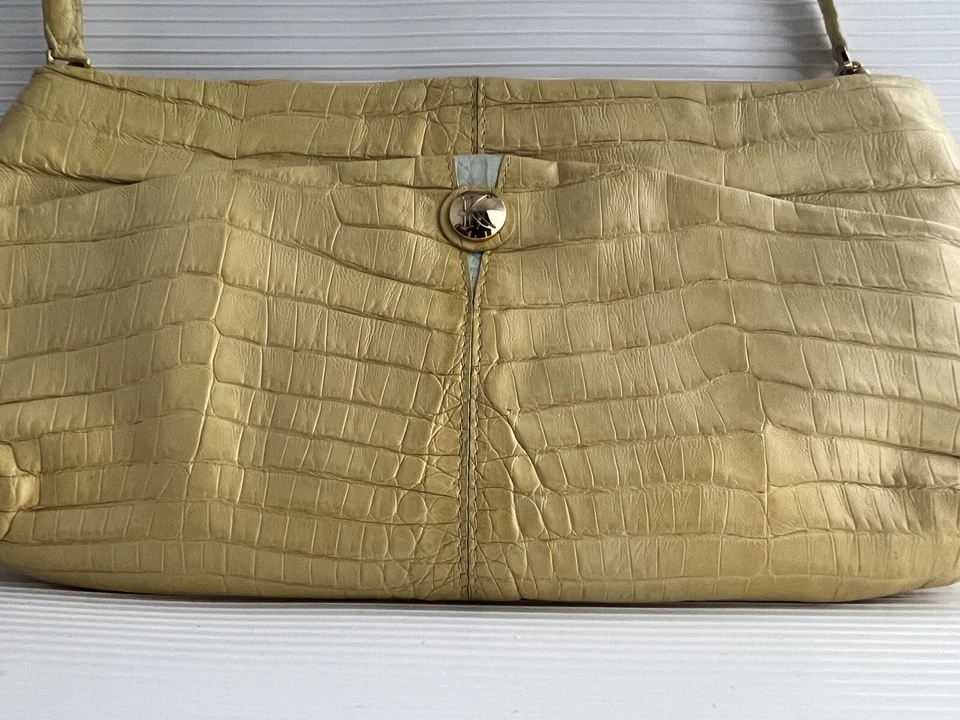 KROCOA Nuevo Genuino Cuero de Cocodrilo de Caimán Bolso Bandolera de Hombro Cartera Foto 4 de 4