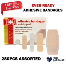 Ever Ready First Aid Quality Adhesive Bandages - Variety Pack of 280