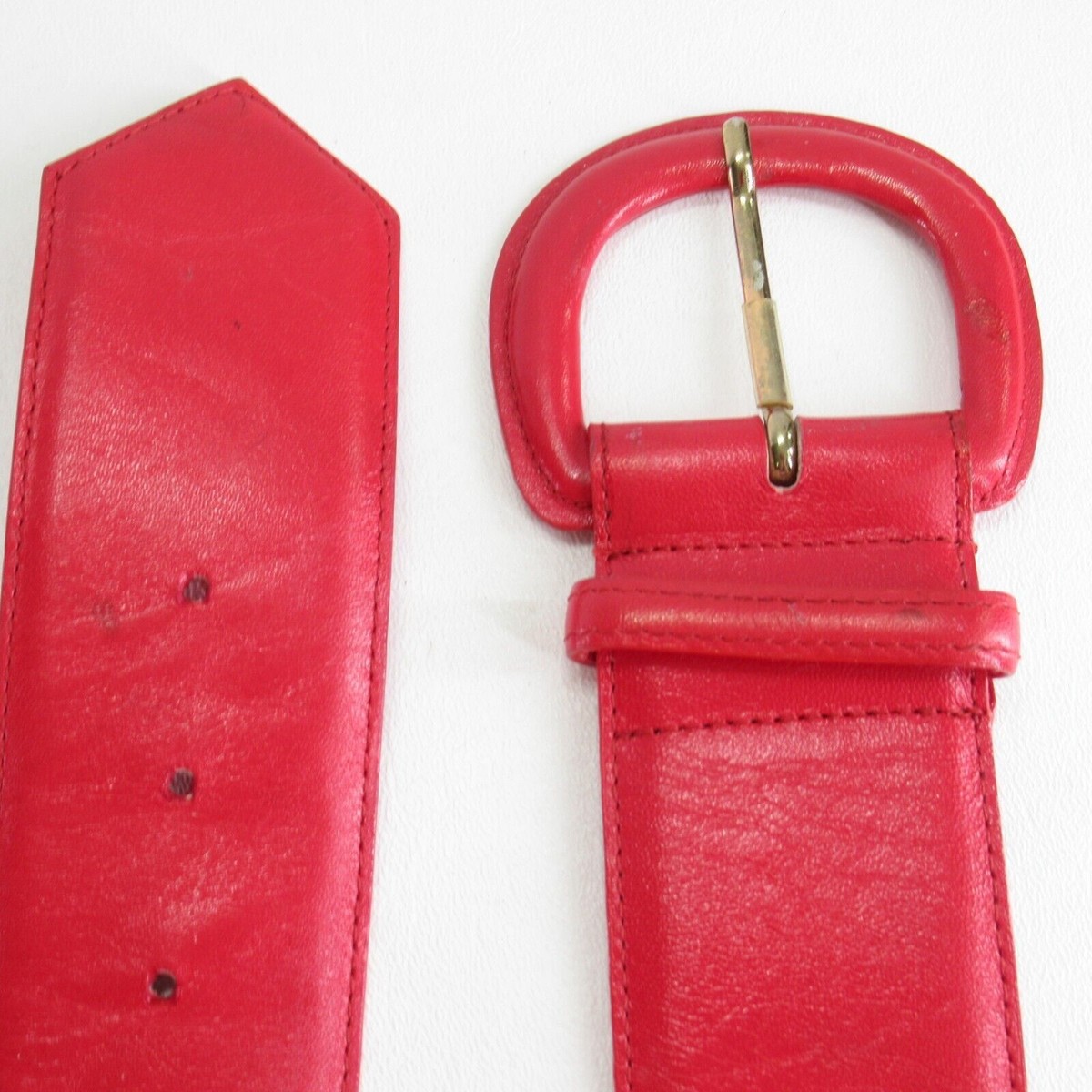 Charter Club Waist Belt Women Small Bright Red Wide Leather  display picture 1