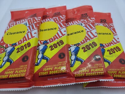LOT of (4) 2019 Topps Heritage Baseball 20 Card Fat Cello Pack 80 Cards Total!