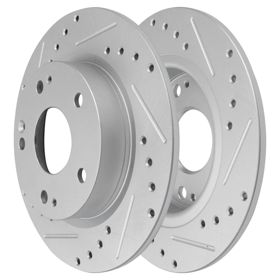 11.1" Rear Drilled and Slotted Disc Brake Rotors for 2017 - 2020 Honda Civic Si - Image 3 of 4