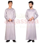 Omani Shiny Mens & Boys Jubba Light Purple Silver Thobe Silky Soft  | alqasswa