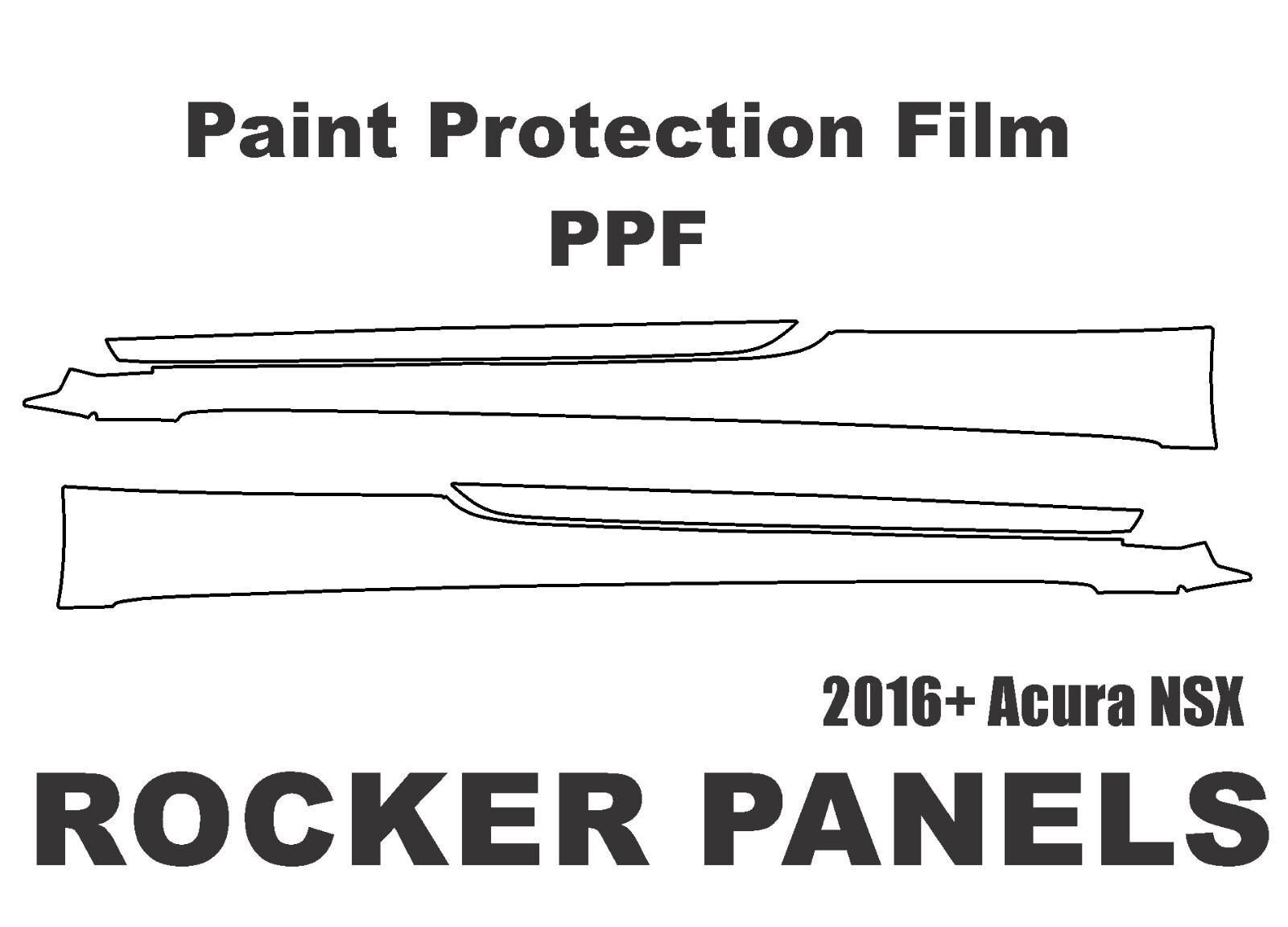 Paint Protection Film Clear PPF fits Acura NSX 2016-2022 Rocker Panels