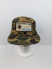Vintage HOUSTON WIRE & CABLE BELDEN HWC PATCH MESH HAT CAP RARE Duck Camo