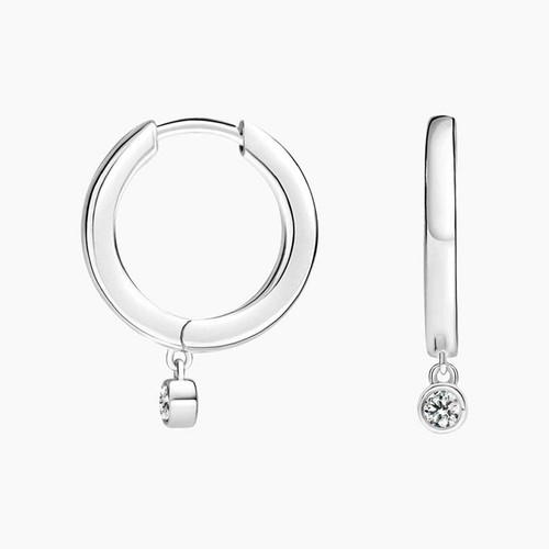 0,05 Karat Runde Diamant Drop Huggie Ohrringe | Labor Grown CVD F VS2 - Bild 2 von 7