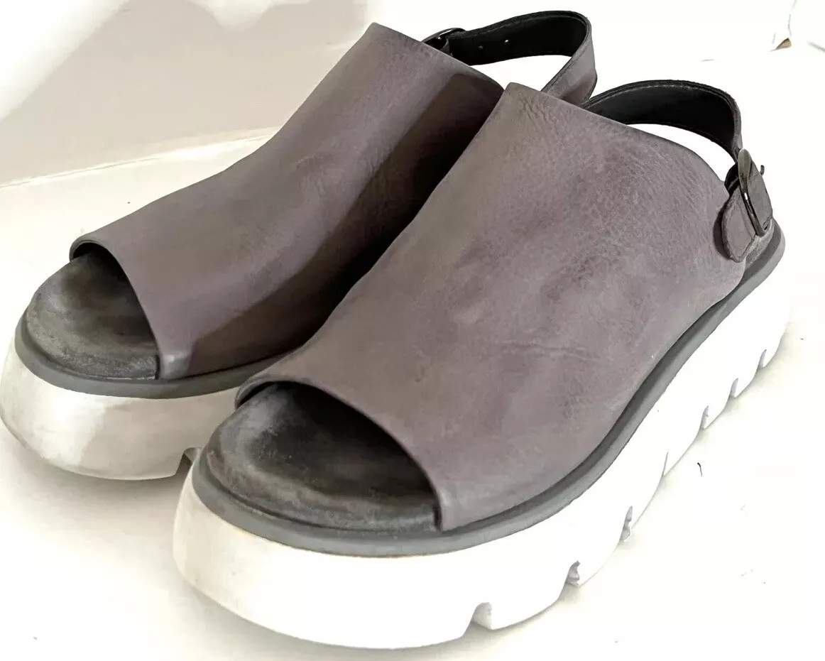 Lofina Women Leather 601 PARLA GASOLINE Platform Sandal Taupe 37