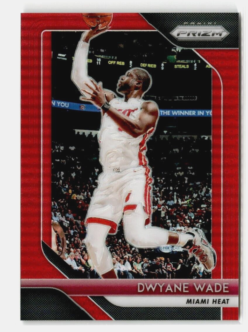 Dwyane Wade 2018-19 Panini Prizm #206 True Red Prizm Hobby Miami Heat #d /299