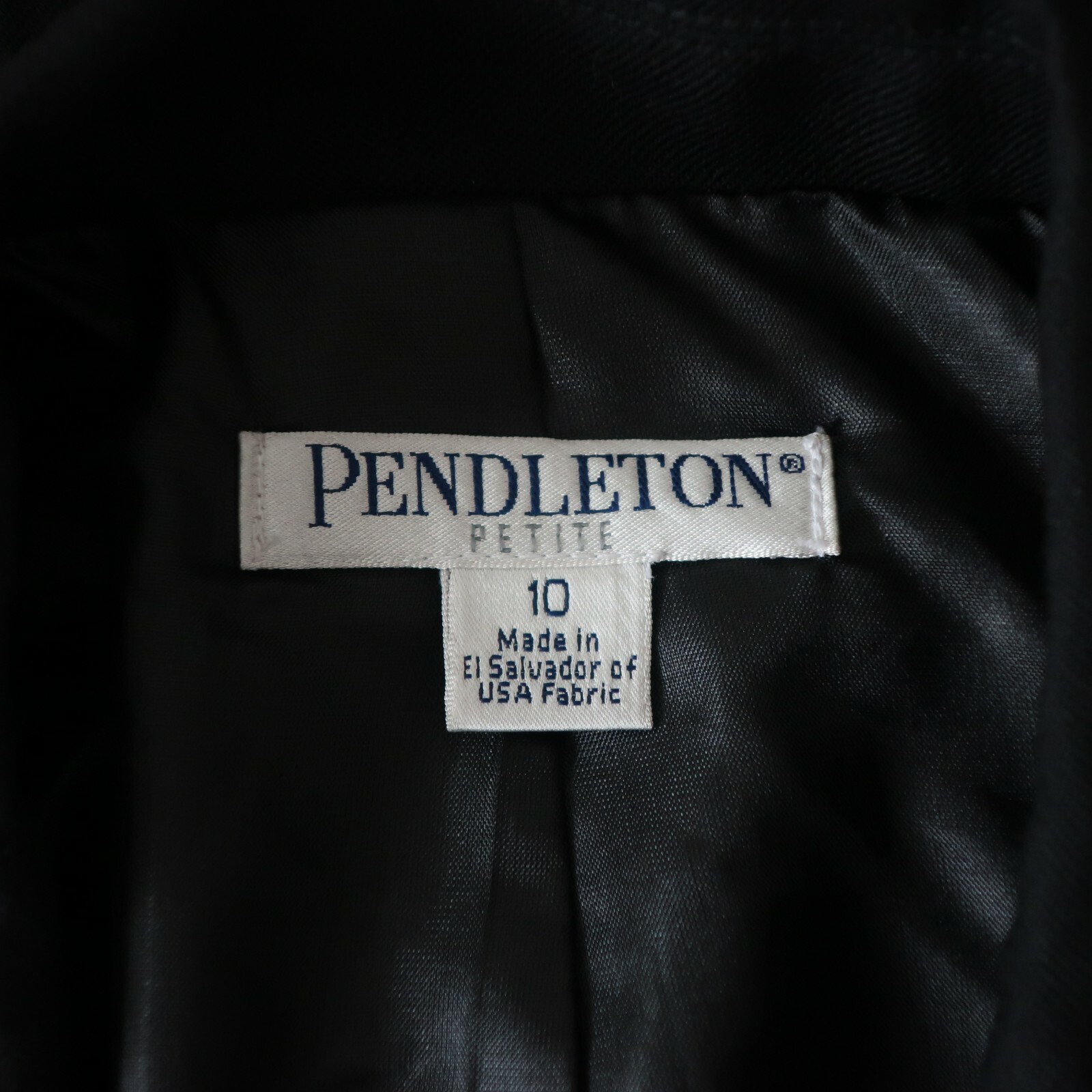 VTG Pendleton Petite Solid Black 2 Button Jacket … - image 9