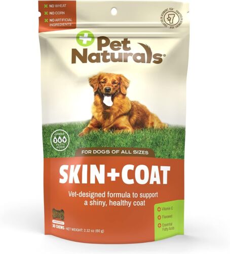 Pet Naturals Skin and Coat for Dogs with Dry, Itchy and Irritated Skin, 30 Chews