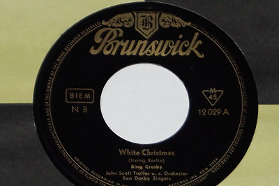 BING CROSBY -White Christmas / God Rest Ye Merry...- 7'' 45 Brunswick  (12 029)