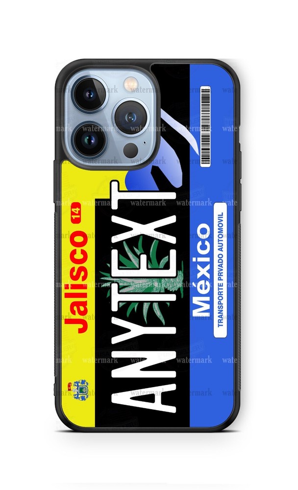 Custom Jalisco Mexico 2002License Plate blk Phone Case for IPHONE SAMSUNG