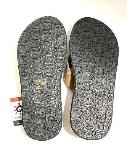 Ckoebas Men's Sz EU 44 / US 11 Brown Tan Faux Leather Flip Flops Thongs Cushion - Picture 6 of 10