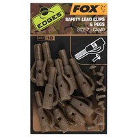 Fox Edges Camo Size 7 Lead Clip + Pegs - 10 Leadclips, Befestigungsclips, Clips