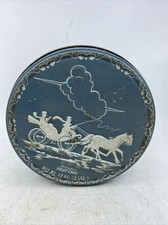 Metal Christmas FRUIT CAKE Tin Shirley Jean Capital Cake Carriage VTG