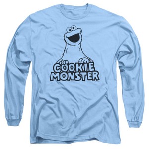 Sesame-Street-VINTAGE-COOKIE-MONSTER-Licensed-Adult-Long-Sleeve-T-Shirt-S-3XL