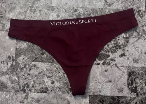 NEU MIT ETIKETT VICTORIA'S SECRET MEDIUM WEINROT WEINROT LOGO STRETCH NAHTLOS TANGA HÖSCHEN