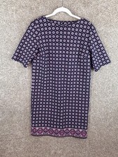 Banana Republic Purple Geometric Short Sleeve Shift Dress Womens 8 Career Boho