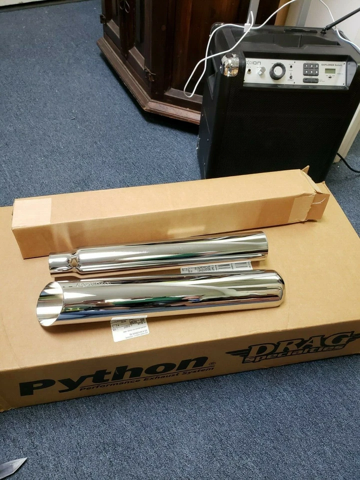 Python Mamba Chrome Slip-On 3" Muffler 41741 Harley-Davidson # 1801-0381 - Image 2 of 4