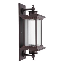 Vintage Sconce Lamp Wall Light Lantern Porch Exterior Outdoor Fixture Brown 