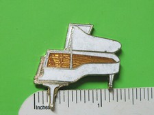 GRAND PIANO  - hat pin , tie tac , lapel pin , hatpin GIFT BOXED white
