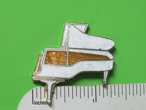 GRAND PIANO - hat pin , tie tac , lapel pin , hatpin GIFT BOXED white