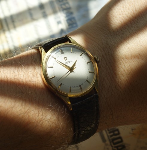 1947 Omega 18K Gold 36mm Oversized Calatrava 2637 Bumper Vtg Swiss Watch C. 351 - 第 15/15 張圖片