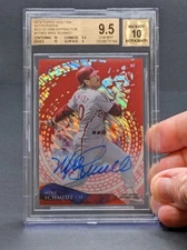 2014 Topps Tek Mike Schmidt RED REFRACTOR Auto SSP /10 BGS 9.5 *GEM MINT* Storm