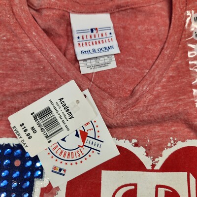 Girls MLB Love Texas Rangers Red V-Neck T-Shirt Children's XL Size