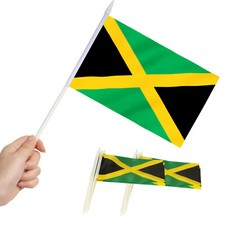 Anley Jamaica Mini Flag 12 Pack - Hand Held Small Miniature Jamaican Flags