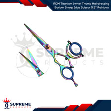 RDM Titanium Swivel Thumb Hairdressing Barber Sharp Edge Scissor 5.5'' Rainbow