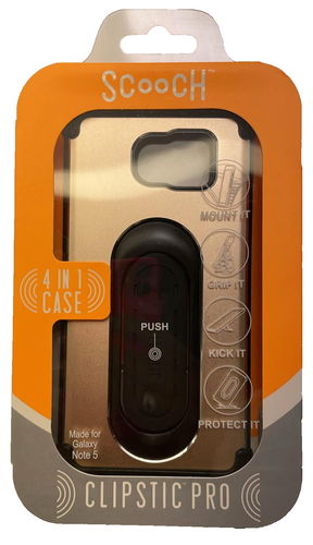 Scooch 4-in-1 Clipstic Pro Case for Samsung Galaxy Note 5 - Gold - Picture 6 of 12