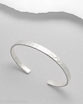 ★SENTIMENTS★ NO.429 [SILVER] BRACELET Stylish TEXTURED 15.53g Solid Sterling Silver Cuff Bangle