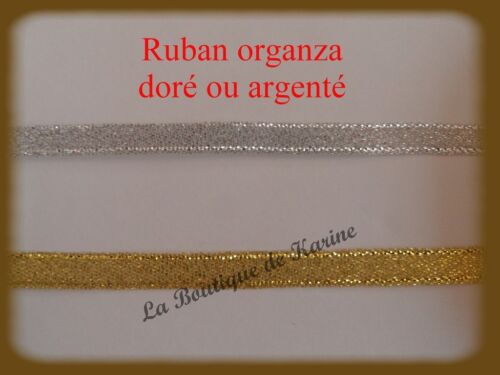 22 Meters SILVER OR GOLD ORGANZA RIBBON 6mm Wide BEAD JEWELRY CREATION - Picture 1 of 3