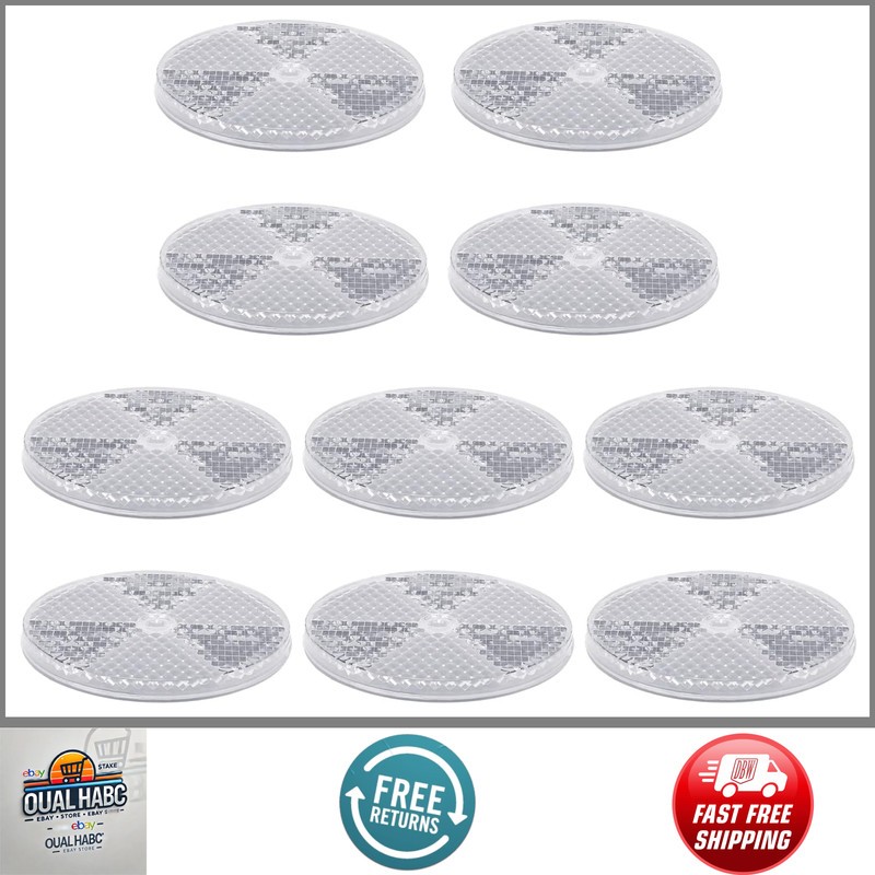 10 Pack Front Round Reflector for Driveway Fence Gate Posts Trailers Boats Mailb