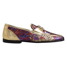 DOLCE & GABBANA Shoes Multicolor Jacquard Gold DG Logo Loafers EU39 /US6 1350usd