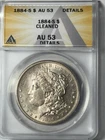 1884-S  Morgan silver Dollar AU 53 Details