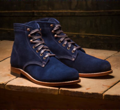 New! Limited Edition Wolverine 1000 1k Mile Navy Suede/Leather Outsole (Size 8D)