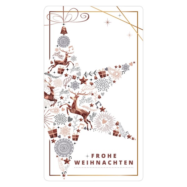 "Weihnachtsaufkleber Eckig \"Frohe Weihnachten\" Rentier 42 X 74 Mm 100Er Rolle"-image