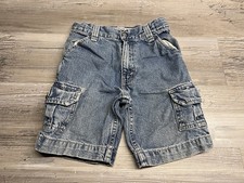 Vintage Kids Levi Strauss Signature Denim Jean Shorts Button Cargo Pockets Sz 6