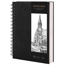 A4 Sketch Book 60 Sheets Hardcover Spiral Bound Sketch Pad 160gsm Thick Paper