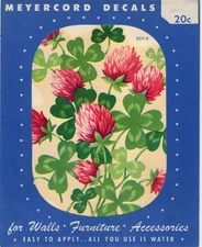 Vintage Meyercord Decal 889-B  Red Clover Blossoms