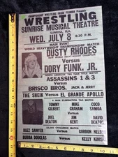 Replica Wrestling Event Poster CWA Dory Funk Sheik Brisco Bro Dusty Rhodes 11x16