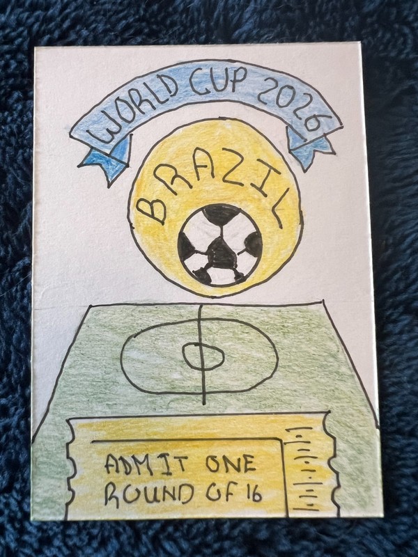 ACEO World Cup Round of 16 Trading Card Hand Drawn Brazil